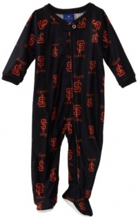 MLB Infant San Francisco Giants Full Zip Raglan Coverall (Black, 24mos)