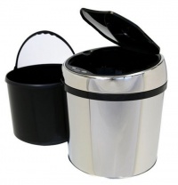 iTouchless Fully Automatic Stainless Steel Touchless Trashcan TX, 1 Gallon (6 Liter)