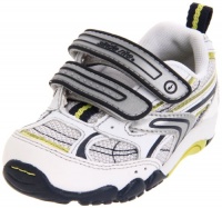 Stride Rite Kids' SRT Ellete Sneaker,White/Navy/Lime,4 W US Toddler