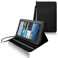 CrazyOnDigital Stand Leather Case For Samsung Galaxy Tab 2 7.0 (Black)