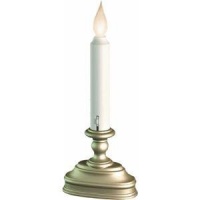 Warm White LED Window Candle Battery Operated - Pewter Finish [Kitchen]