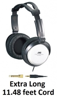 JVC Over-the-Ear Comfortable Stereo Headphones with Extra Long 11 feet Cord, 40mm Driver & Adjustable Cushioned Headband