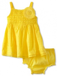 Sweet Heart Rose Baby-Girls Infant Crochet Sundress, Yellow, 18