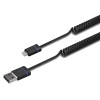 iLuv iCB261BLK Premium Coiled Charge/Sync Cable with Lightning Connector for Apple iPod touch 5th Gen and iPhone 5