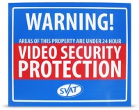 Svat Vu101-Sgn Reflective Aluminum Security System Warning Sign, Octagonal