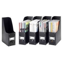 Whitmor 6551-372-5-BLK Plastic Organizer Collection Magazine Organizer Set of 5, Black