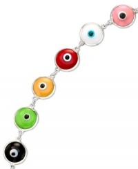 Macy's Bracelet, Sterling Silver Multi-guardian Eye Link Bracelet