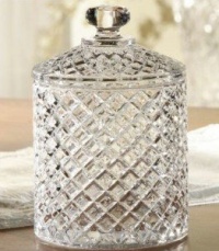 Fifth Avenue Crystal Muirfield Faceted Crystal Covered Jar- 5-1/2-Inch D by 8.25-Inch H