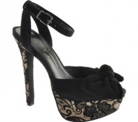 Jessica Simpson Eve Platform Sandal Black Kid,6.5