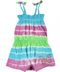 Pinkhouse Tie-Dye & Butterfly Romper (Sizes 12M - 24M) - lime/aqua, 24 months