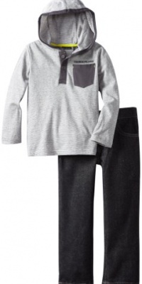 Calvin Klein Boys 2-7 2-Piece Hooded Top With Jeans, Gray, 6