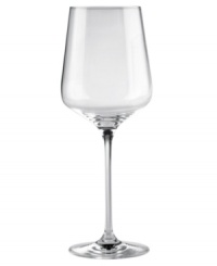 With a sleek, elegant shape that's stylish and shatterproof, this Cabernet wine glass brings smart design and versatility to every occasion. Strong, lightweight magnesium fused with brilliant crystal yields ultra-durable stemware that never clouds or dulls. From Wine Enthusiast.