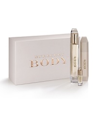 Burberry Body is an effortlessly sensual, feminine fragrance. Experience Burberry Body's eclectic combination of luxurious ingredients with the Eau de Parfum Holiday Gift Set, featuring Eau de Parfum 2.8 fl. oz., Body Milk 3.3 fl. oz., and Eau de Parfum Deluxe Miniature 0.15 fl. oz.