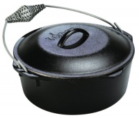 Lodge Logic L10DO3 Dutch Oven with Spiral Handle Bail and Iron Cover, 7-Quart