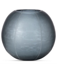 Discover the modern treasure that is Donna Karan's round Artisan vase. Handcrafted glass is sectioned and etched with a fine ribbed texture to ensure no two pieces are exactly alike but each is a work of art.