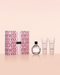 The Jimmy Choo woman has a sense of fashion and a taste for luxury. To pay tribute to this feminine and elegant woman, Jimmy Choo introduces this refined gift set featuring a 3.3 fl. oz. Eau de Parfum, a 3.3 fl. oz. body lotion and a 3.3 fl. oz. shower gel. Its the perfect gift set for holiday!