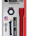 MAGLITE M2A03C AA Mini Maglite Flashlight Combo Pack, Red