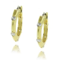 Lily Nily 18k Gold Overlay Children's Cubic Zirconia Hoop Earrings