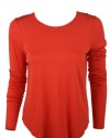 Vince Womens Long Sleeve Scoop Neck Top