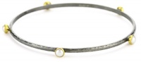 GURHAN Skittle Dark Silver with High Karat Gold Pearl 4mm Bracelet