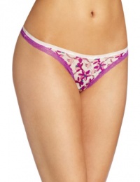 Calvin Klein Women's Bottom's Up Thong, Stargazer Lily Print, Small