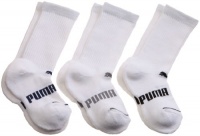 Puma  Boys 8-20 3 Pack Crew Socks,White/Navy/Heather/Black,5.5-11.5 shoe/ 6-7.5 sock