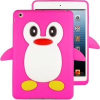 HHI Silicone Skin Case for iPad Mini - Hot Pink Penguin (Package include a HandHelditems Sketch Stylus Pen)