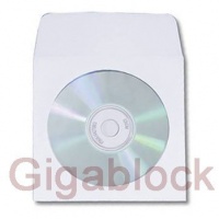 2000 pcs CD DVD White Paper Sleeves with Flap and Clear Window Envelopes