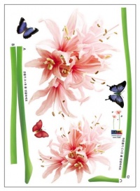 (20x28) Giant Flower Sprouts and Butterflies Wall Decal