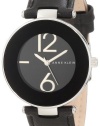 Anne Klein Women's AK/1065BKBK Silver Tone Watch