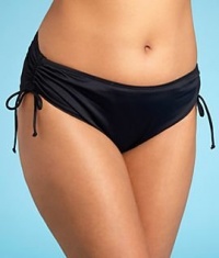 Solids Adjustable Tie Sides Swimwear Bottom Plus Size