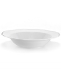 This deep bowl from Mikasa's Antique White dinnerware and dishes collection is an ideal way to serve your favorite colorful vegetables. The soft geometric feel and clean, embossed design give it a modern sensibility.