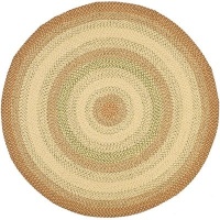 Safavieh Braided Collection BRD303A Beige and Brown Braided Cotton Round Area Rug, 6 Feet Round (6 Feet Round)