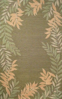 Liora Manne Spello Fern Border Rug, 8-Feet 3-Inch by 11-Feet 6-Inch, Green