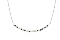 Omerta Zodiac Collection Capricorn Black Diamond & White Freshwater Pearl Necklace/Pendant