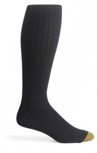 Gold Toe Men's ADC Aquafx Adams Rib Over the Calf Dress Sock, Navy, 10-13 (Shoe Size 6-12.5)