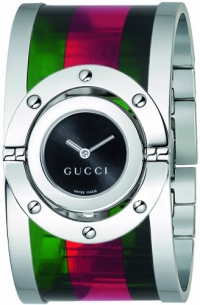 Gucci Women's YA112417 Twirl Medium Green Red Green Acetate Bangle Watch