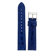 Ladies' Genuine Crocodile Watch Band Royal Blue 16mm Watchband Built-In Spring Bars