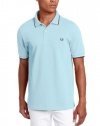 Fred Perry Men's Slim Fit Twin Tipped Polo, Glacier, Medium