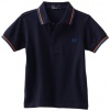 Fred Perry Boys 2-7 Twin Tipped Shirt, Dark Carbon, 3/4