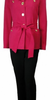 Kasper Women's Eternal City Pant Suit Rose Pink & Black