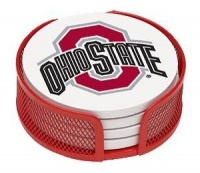 Absorbent Coaster Gift Set Ohio State - Coordinating Holder Included