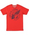 Sean John Boys 4-7 Screen V Tee (7, Red)