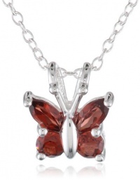 Sterling Silver Gemstone Butterfly Pendant Necklace, 18