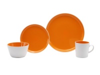 Oneida Color Burst Chili Mango 16-Piece Dinnerware Set, Service for 4