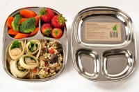 ECO Lunchboxes Stainless Steel 3-Section Food Tray 9 x 7 BPA-Free