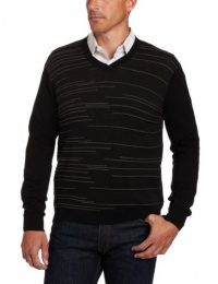 Perry Ellis Men's Stripe V-Neck Sweater