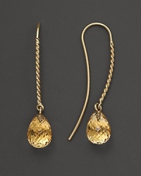 Faceted citrine briolettes add rich sparkle to 14K yellow gold.