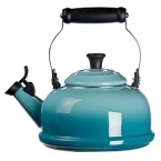 For nearly a century, Le Creuset has handcrafted enameled cookware of superlative quality, durability and versatility. And this richly-hued tea kettle is no exception. Featuring unique locking handles and heat-resistant phenolic knobs, it is easy to lift, pour and clean.