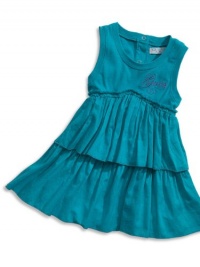 GUESS Kids Girls Tiered Jersey Dress with Bloomers (12 - , TURQUOISE (12M)